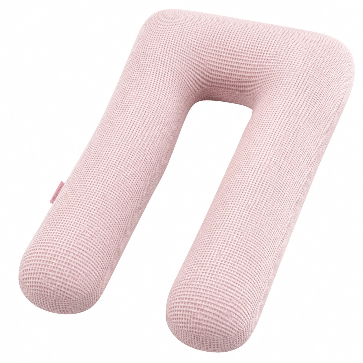 Cojín corporal en U 130 cm de tejido rosa para embarazo y descanso