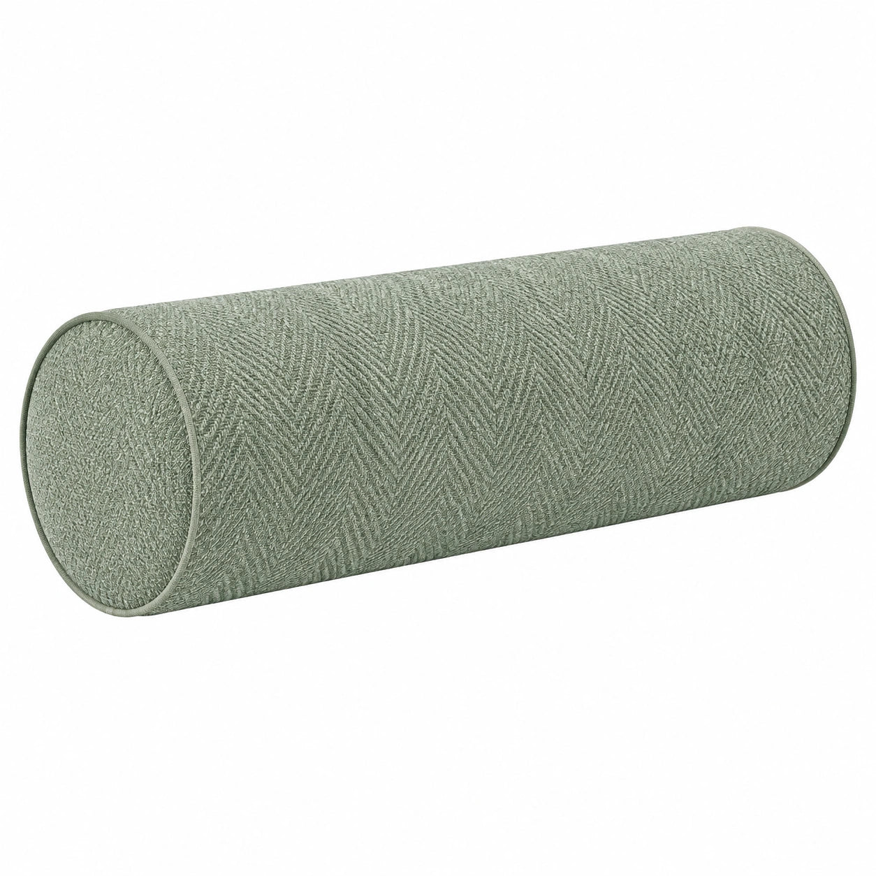 Cojín cilíndrico 20 x 60 cm de tela verde salvia con relleno suave decorativo