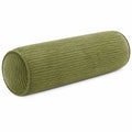 Cojín cilíndrico 20 x 50 cm de pana verde para apoyo decorativo