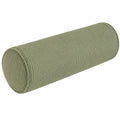 Cojín cilíndrico 20 x 60 cm de tejido acanalado verde para apoyo decorativo