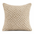 Cojín decorativo cuadrado 45 cm de tejido trenzado beige con textura