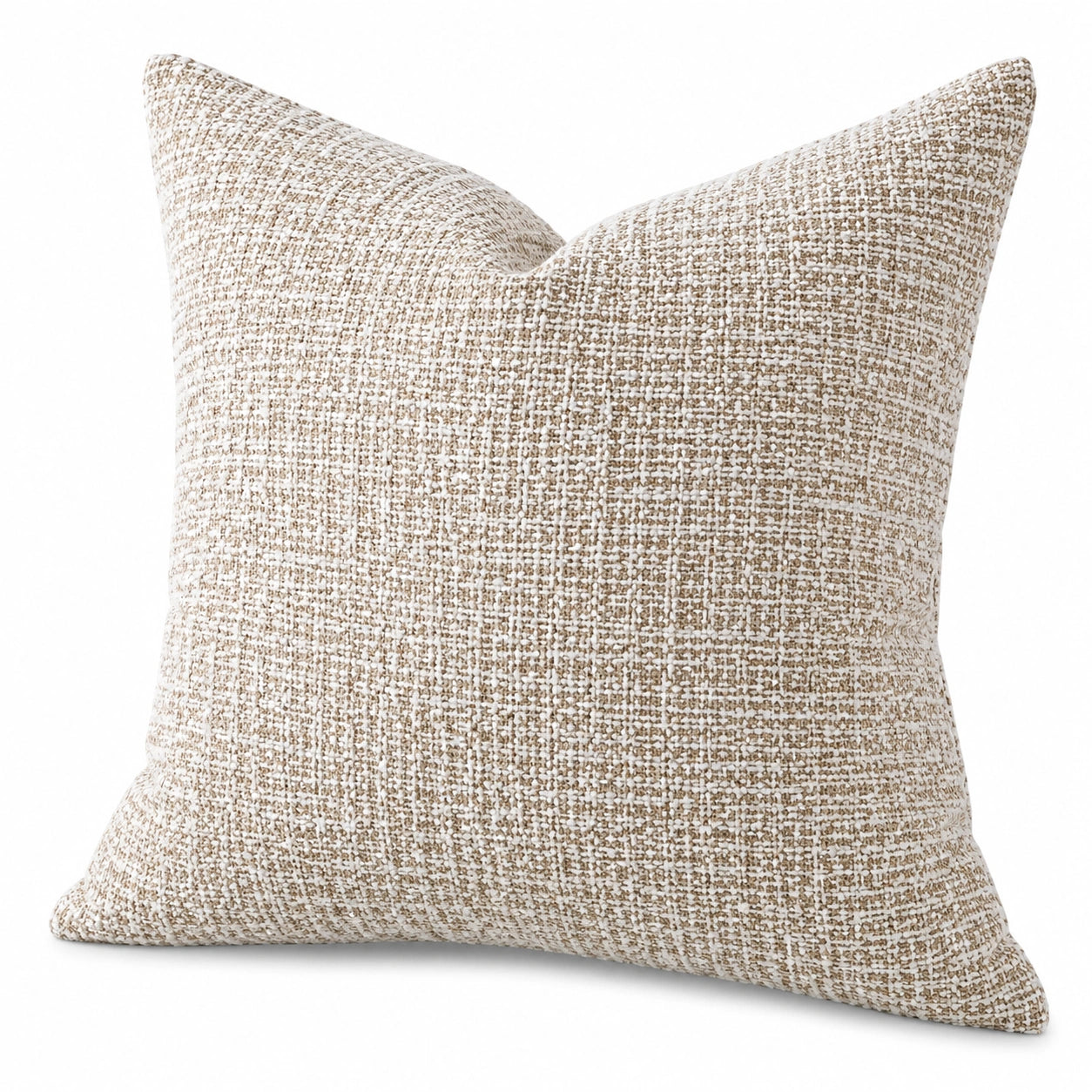 Cojín cuadrado 45 cm de tejido texturizado beige para decoración