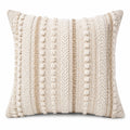 Cojín cuadrado 45 cm de tejido beige con textura decorativa bohemia