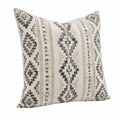Cojín decorativo cuadrado 45 x 45 cm de tejido beige y gris con estampado geométrico
