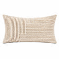 Cojín decorativo rectangular 50 x 30 cm en tejido beige con textura para sofá