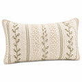 Cojín decorativo 50 x 30 cm de tejido beige y verde para sofá estilo bohemio