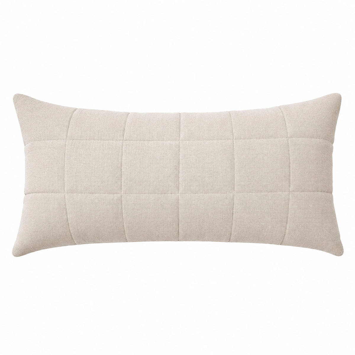 Cojín decorativo rectangular 50 x 30 cm de tela beige acolchado para sofá
