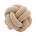 Cojín decorativo redondo 35 cm de tejido bouclé beige - suave y anudado