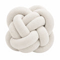Cojín decorativo redondo 30 cm de tejido bouclé beige - diseño anudado
