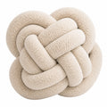 Cojín decorativo de nudo 30 cm en tejido bouclé beige suave