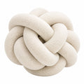 Cojín decorativo de nudo 30 cm en tejido bouclé color crema
