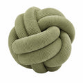 Cojín decorativo de nudo 35 cm de pana verde - tacto suave