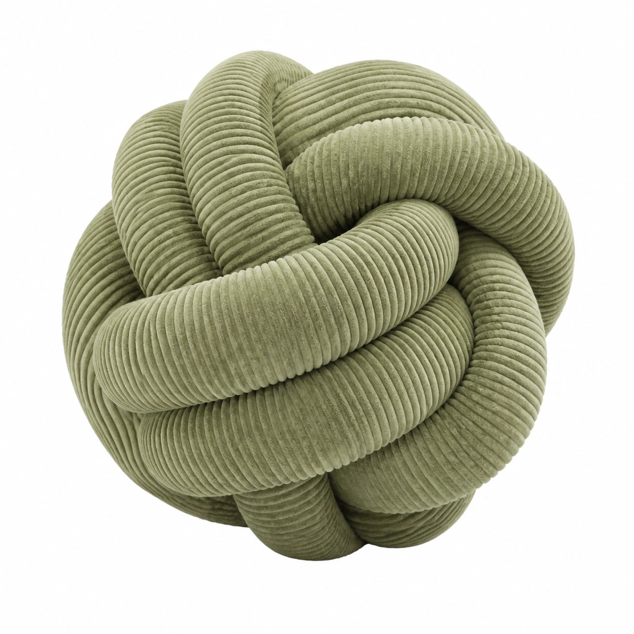 Cojín decorativo de nudo 35 cm de pana verde - tacto suave