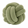 Cojín decorativo anudado 30 cm de tejido bouclé verde - suave y texturizado