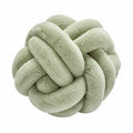 Cojín decorativo redondo 30 cm de tejido sintético verde claro anudado